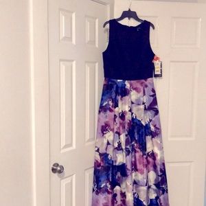 Extra long Sangria purple/black dress
